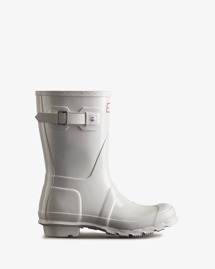 Botas De Lluvia Mujer Hunter Original Short Gloss Blanco