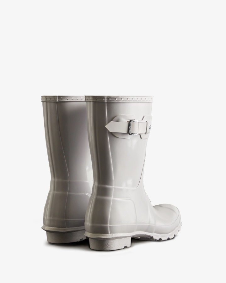 Botas De Lluvia Mujer Hunter Original Short Gloss Blanco