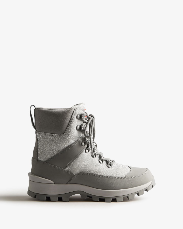 Botas Hunter Para Mujer Con Aislamiento Y Brillo Plateado-gris Tundra