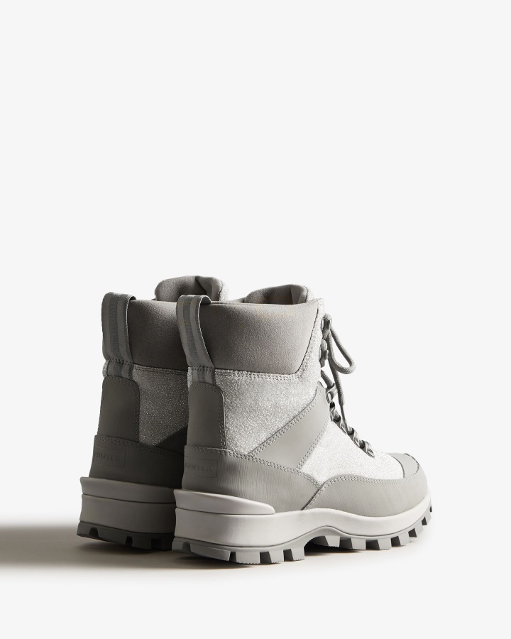 Botas Hunter Para Mujer Con Aislamiento Y Brillo Plateado-gris Tundra