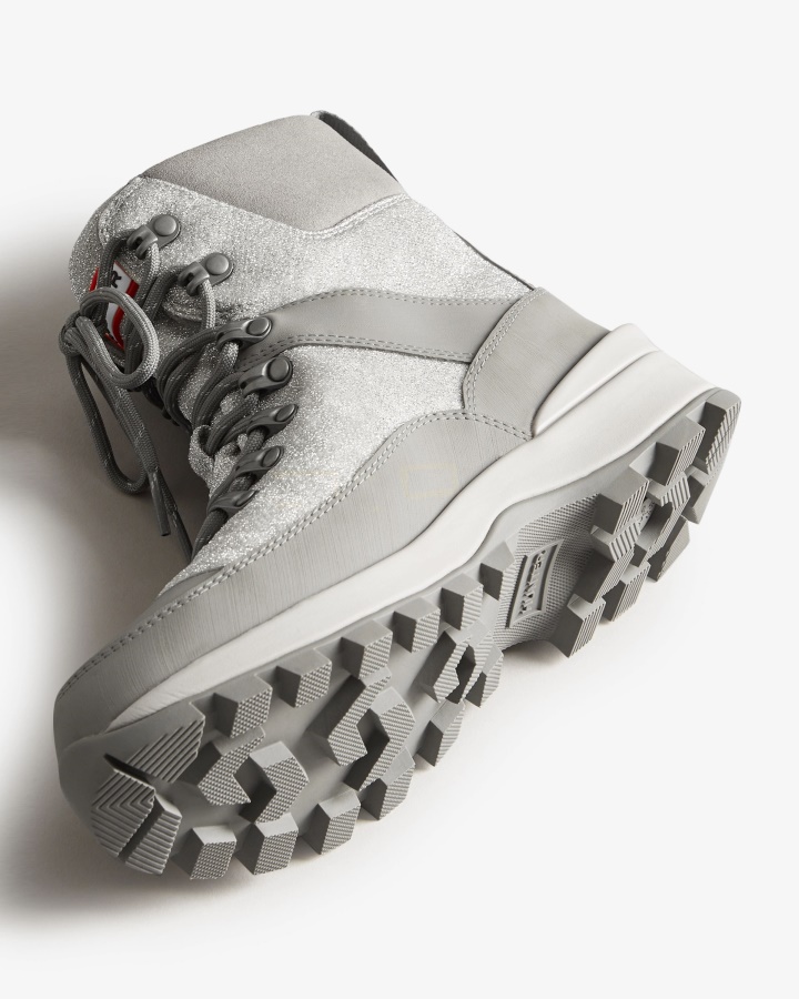 Botas Hunter Para Mujer Con Aislamiento Y Brillo Plateado-gris Tundra