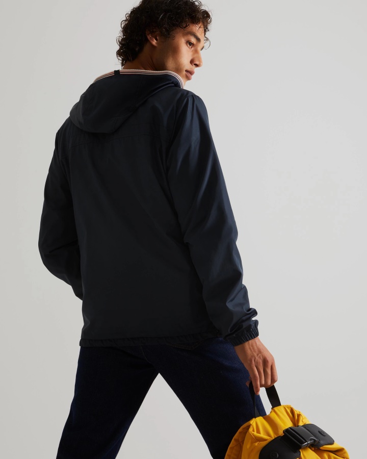 Cazadora De Hombre Reciclada Ligera Plegable Azul Marino