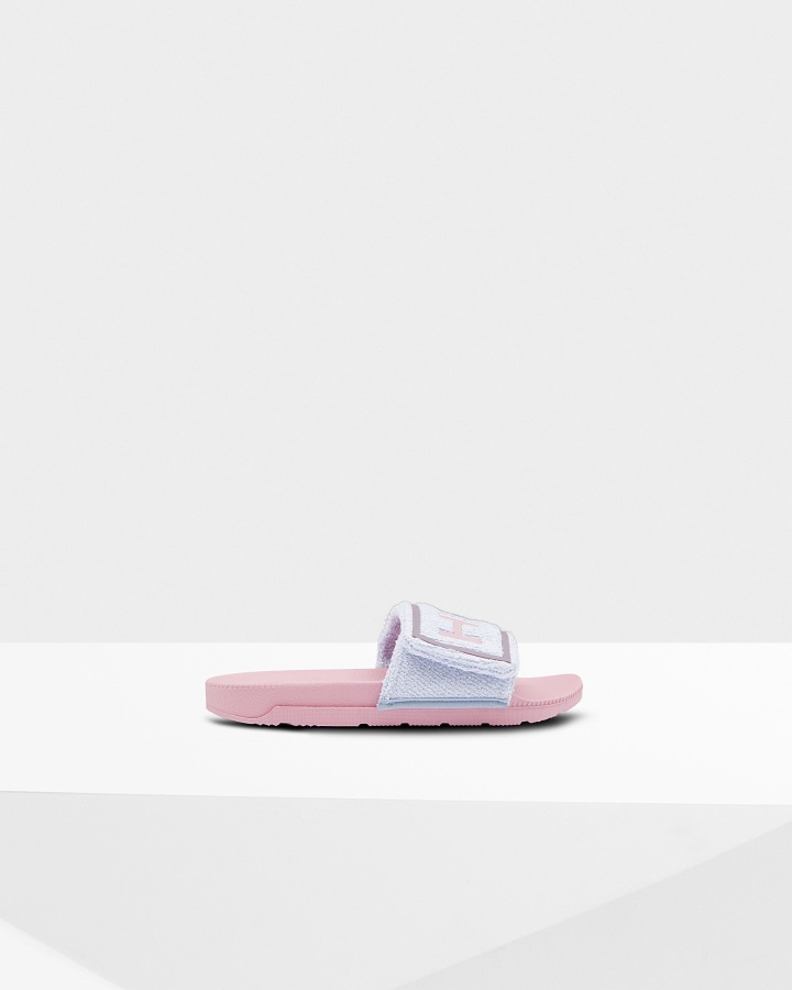 Chanclas Ajustables Con Logo De Toalla De Rizo Para Mujer Hunter Arctic Iris Blue-foxglove Pink