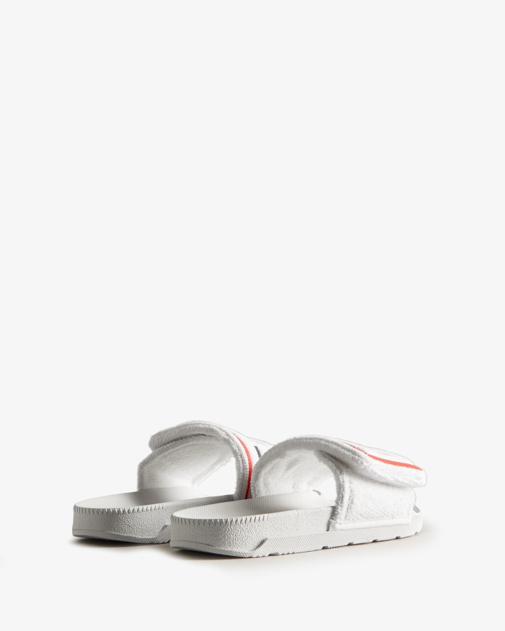 Chanclas Ajustables Con Logo De Toalla De Rizo Para Mujer Hunter Blanco