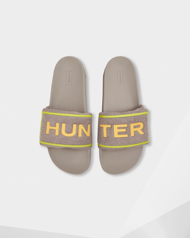 Chanclas Ajustables Con Logotipo De Toalla De Rizo Para Hombre De Hunter Grey Dagger