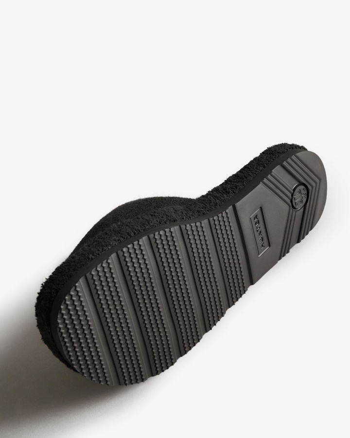 Chanclas Ajustables Con Plataforma De Playa De Toalla De Rizo Para Mujer Hunter Negro