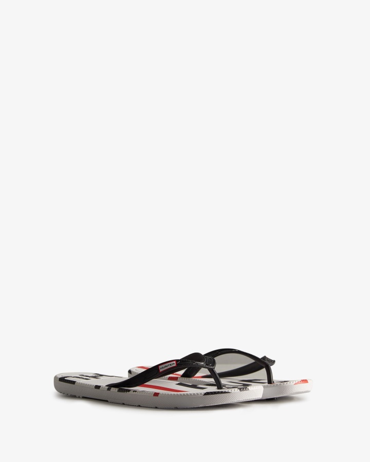 Chanclas De Mujer Hunter Con Logo Explotado Negro