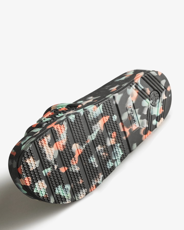 Chanclas De Mármol Para Mujer Hunter Bloom Negro