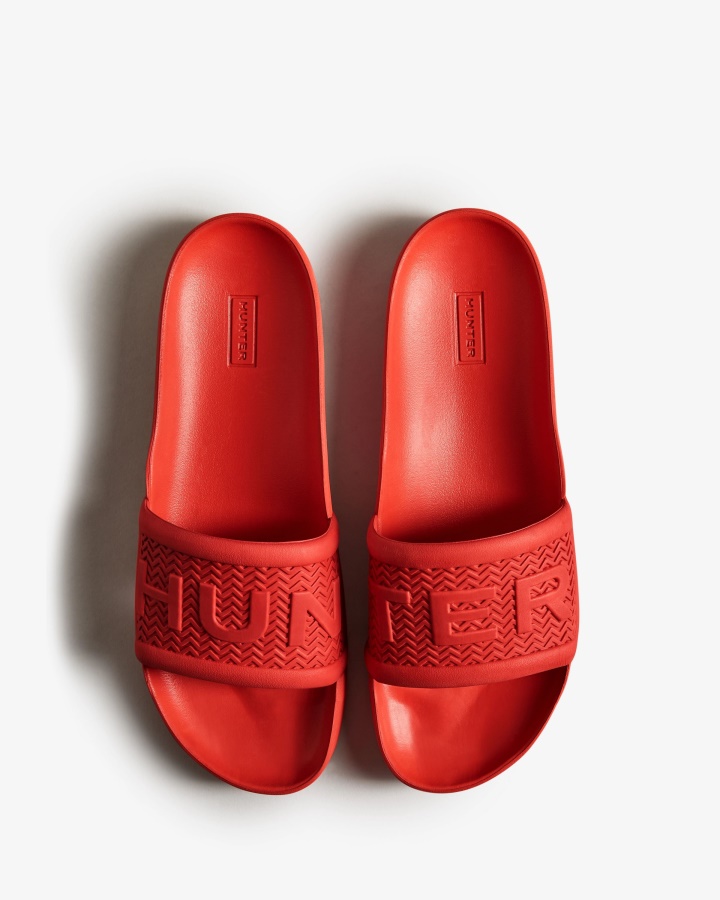 Chanclas Hunter Hombre Bloom Logo Rojo