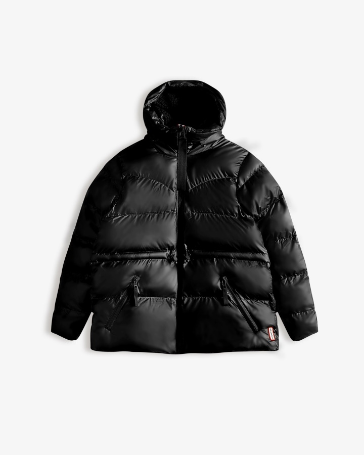 Chaqueta Acolchada Acampanada Con Aislamiento De Goma Para Mujer Hunter Negra