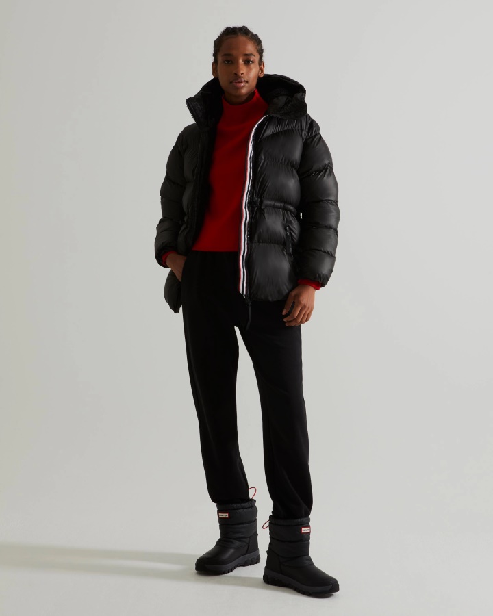 Chaqueta Acolchada Acampanada Con Aislamiento De Goma Para Mujer Hunter Negra