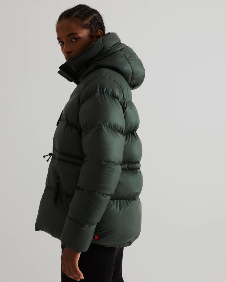 Chaqueta Acolchada Acampanada Con Aislamiento De Goma Para Mujer Hunter Verde Musgo ártico