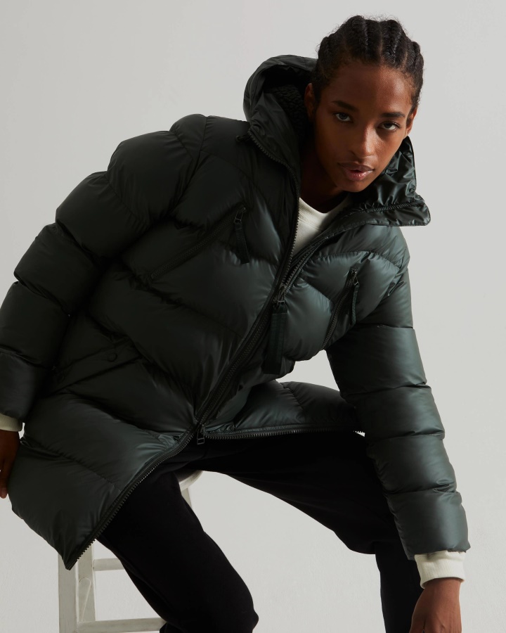 Chaqueta Acolchada Con Aislamiento De Goma Para Mujer Hunter Verde Musgo ártico