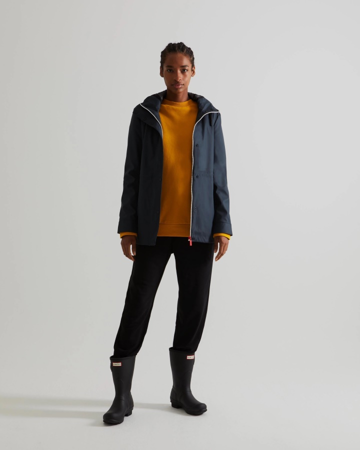 Chaqueta Impermeable Ligera Hunter Mujer Azul Marino