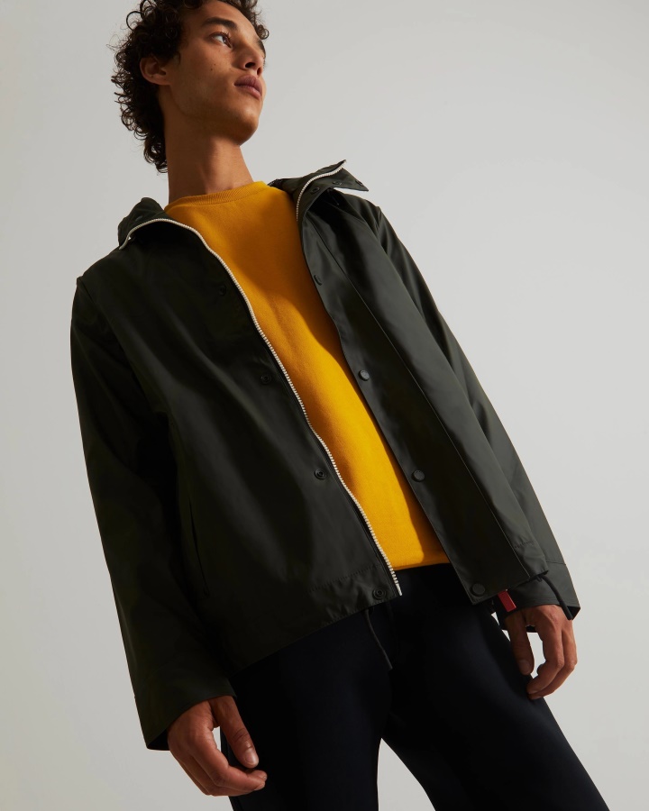 Chaqueta Impermeable Ligera Para Hombre Hunter Verde Oliva Oscuro