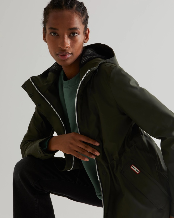 Chaqueta Impermeable Ligera Para Mujer Hunter Verde Oliva Oscuro