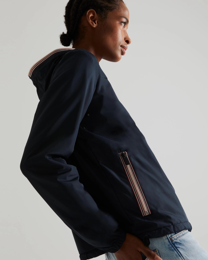 Chaqueta Plegable Ligera Reciclada De Mujer Hunter Azul Marino