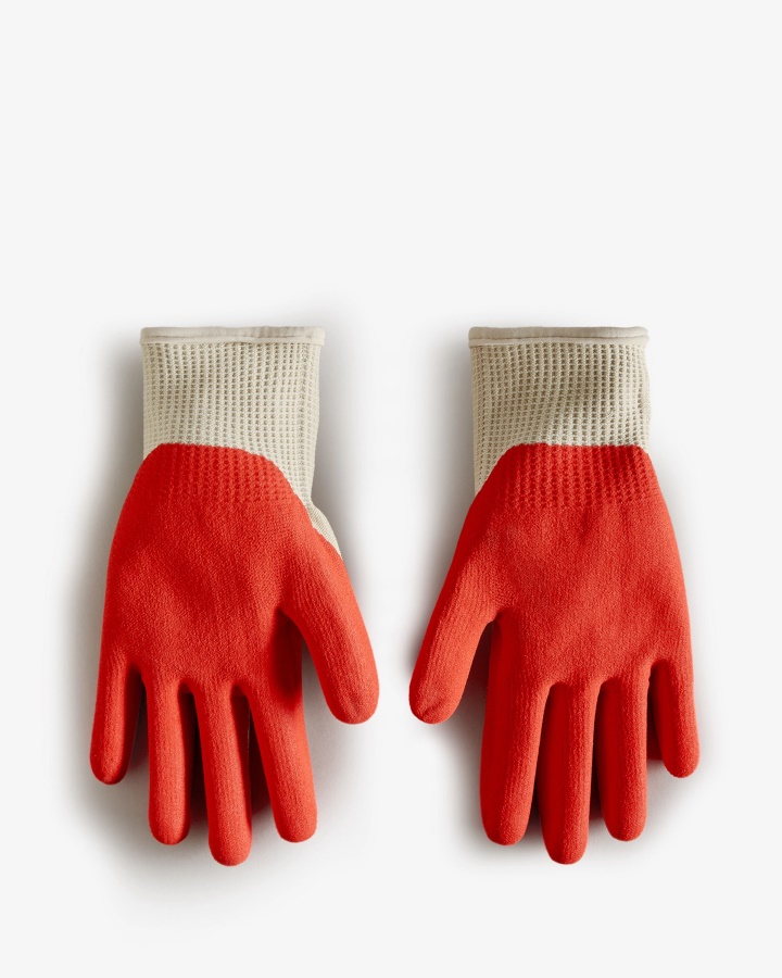 Guantes De Jardinería De Goma Hunter Logo Rojo
