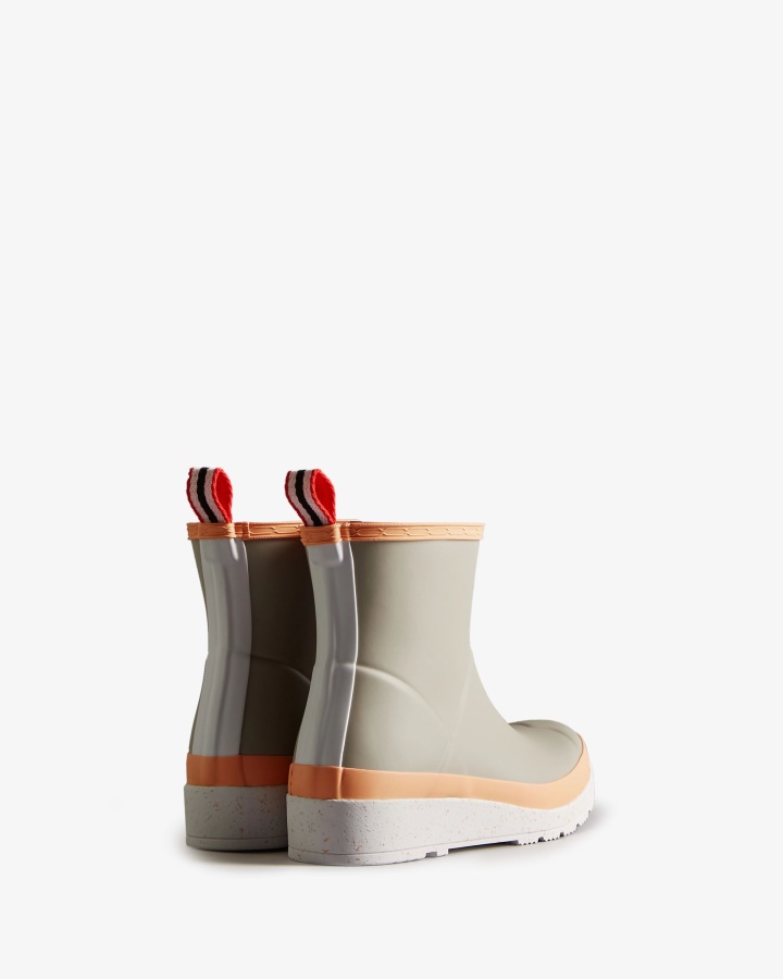 Hunter - Botas De Lluvia Cortas Con Motas Para Mujer Steall Grey-Summit Rise Peach-Spurrey White