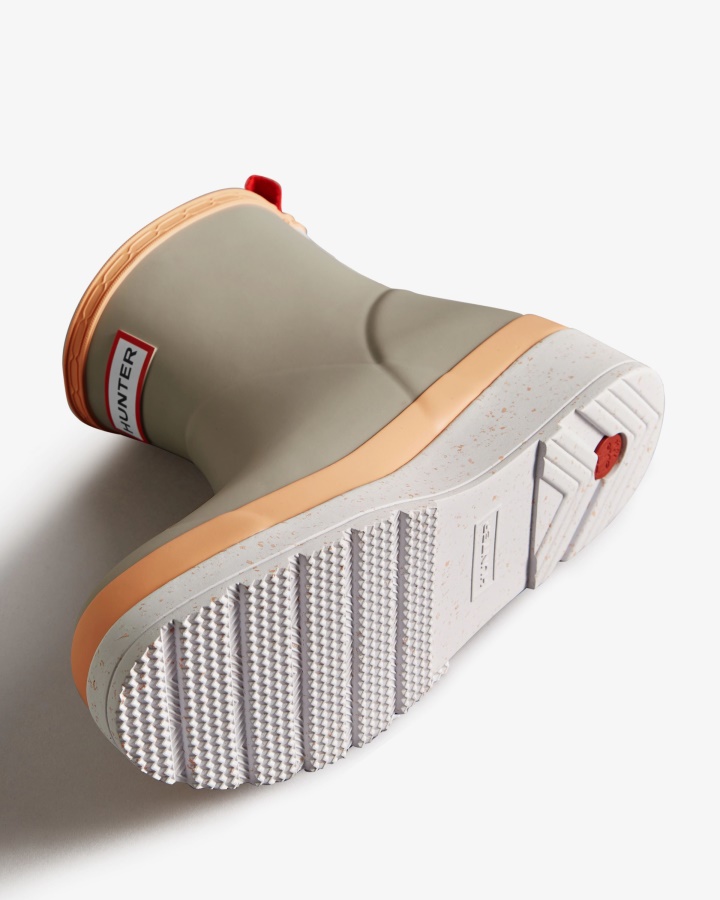 Hunter - Botas De Lluvia Cortas Con Motas Para Mujer Steall Grey-Summit Rise Peach-Spurrey White