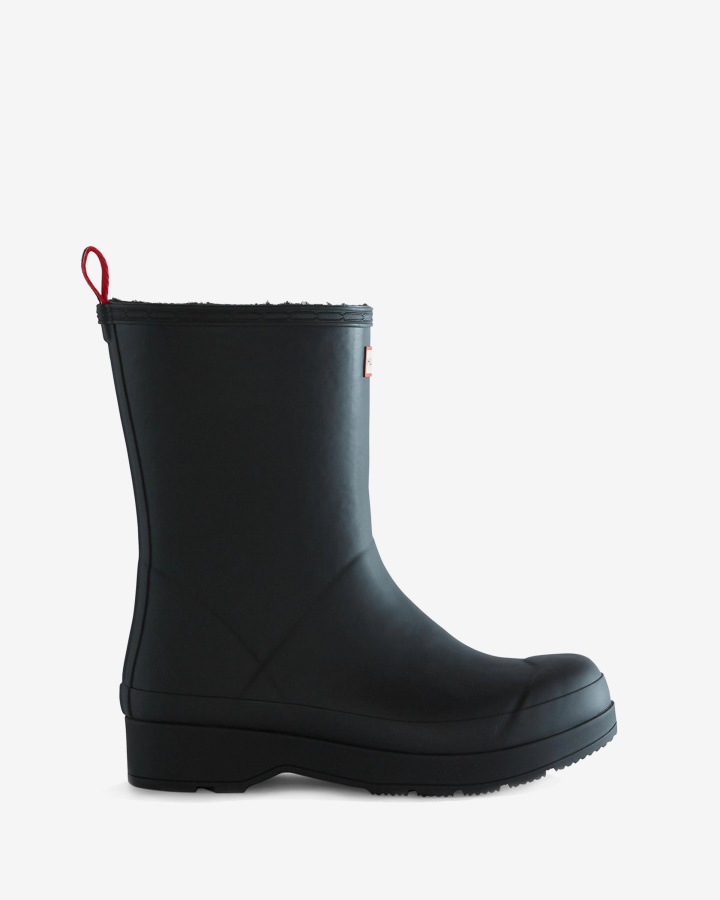 Hunter - Botas De Lluvia De Altura Media Con Aislamiento De Piel De Oveja Vegana Para Hombre Color Negro