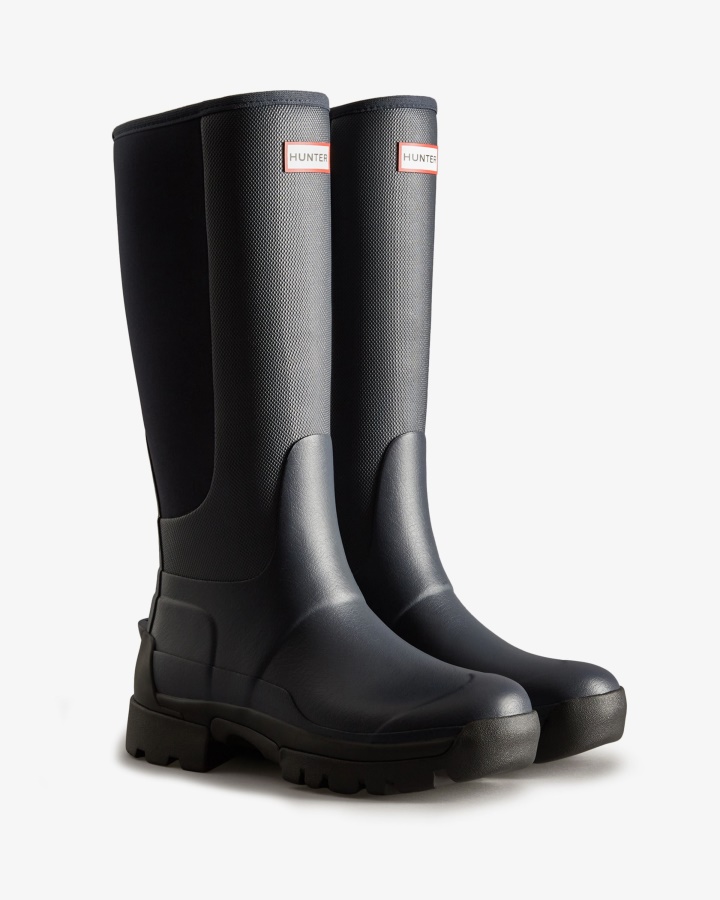 Hunter Balmoral Field Hybrid - Botas De Lluvia Altas Para Mujer Color Azul Marino