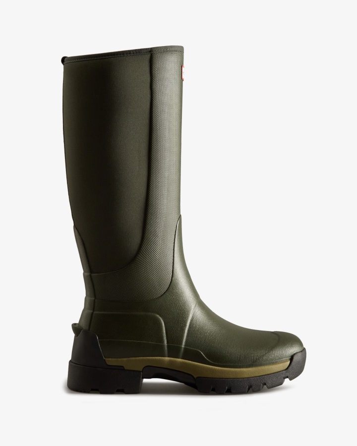 Hunter Balmoral Field Hybrid Botas De Lluvia Altas Para Hombre Verde Oliva Oscuro