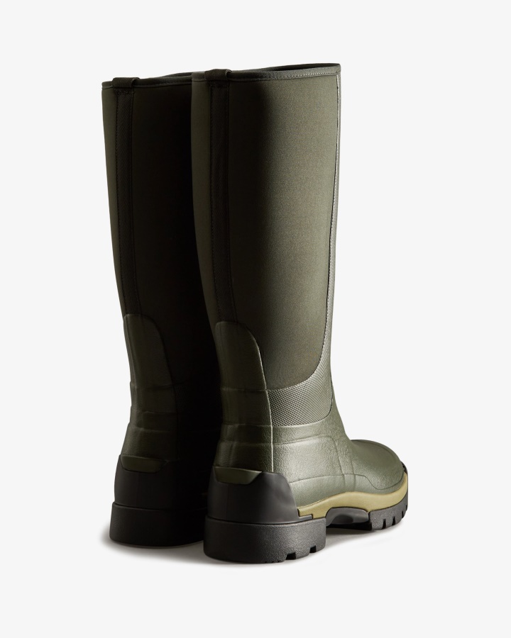 Hunter Balmoral Field Hybrid Botas De Lluvia Altas Para Hombre Verde Oliva Oscuro