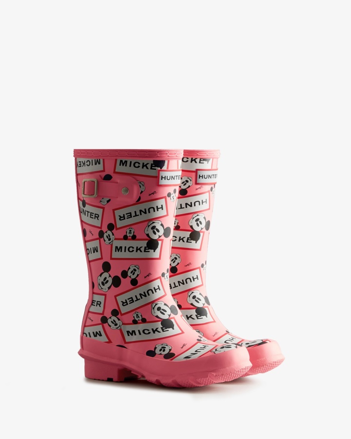 Hunter Big Kids (5-11 Años) Disney Botas De Lluvia Rosa Escalofrío