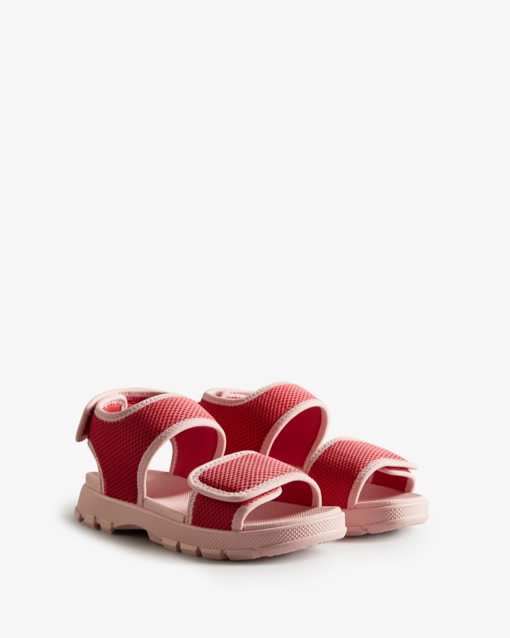 Hunter Big Kids (5-9 Años) Sandalias Para Caminar Al Aire Libre De Malla Rowan Pink-Azelea Pink