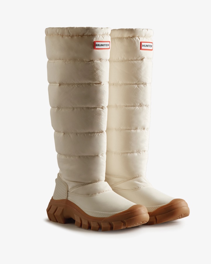 Hunter Botas Altas Para La Nieve Con Aislamiento Intrepid Para Mujer White Willow-Gum