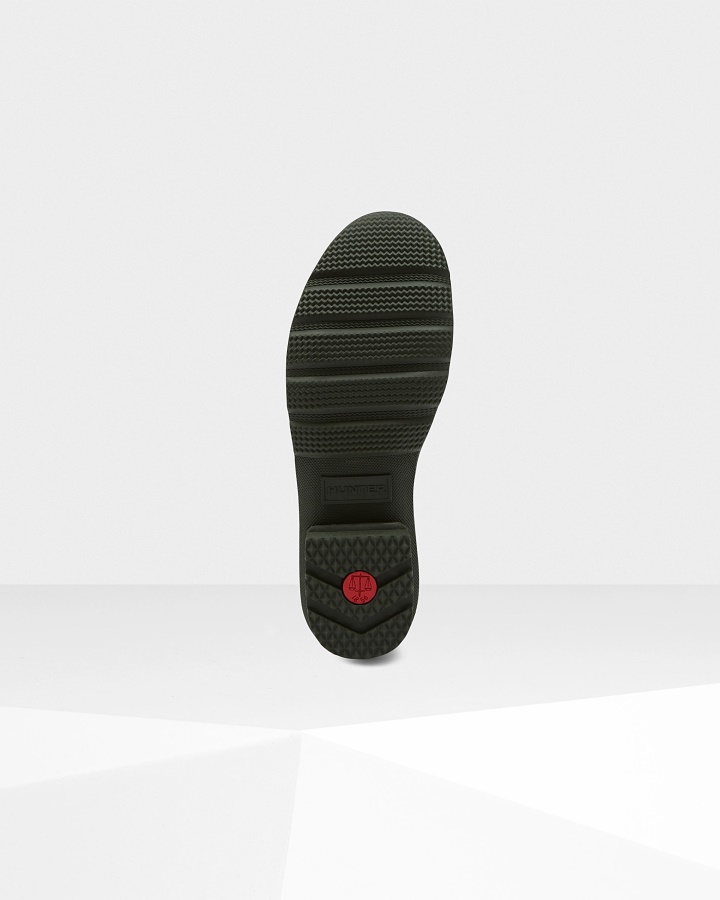 Hunter Botas De Agua Ajustables Laterales Cortas Para Hombre Verde Oliva Oscuro