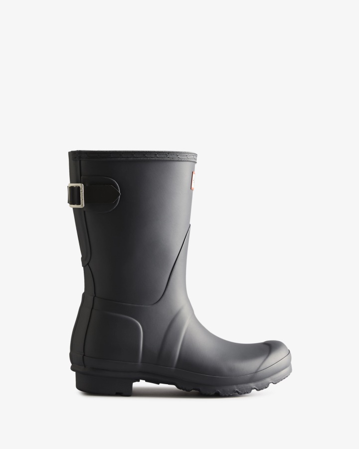 Hunter Botas De Agua Bicolor Ajustables Traseras Cortas Para Mujer Negro Hielo-negro