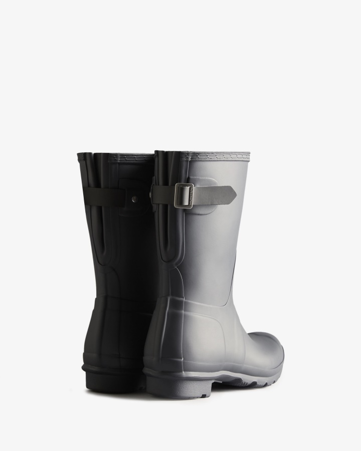 Hunter Botas De Agua Bicolor Ajustables Traseras Cortas Para Mujer Negro Hielo-negro