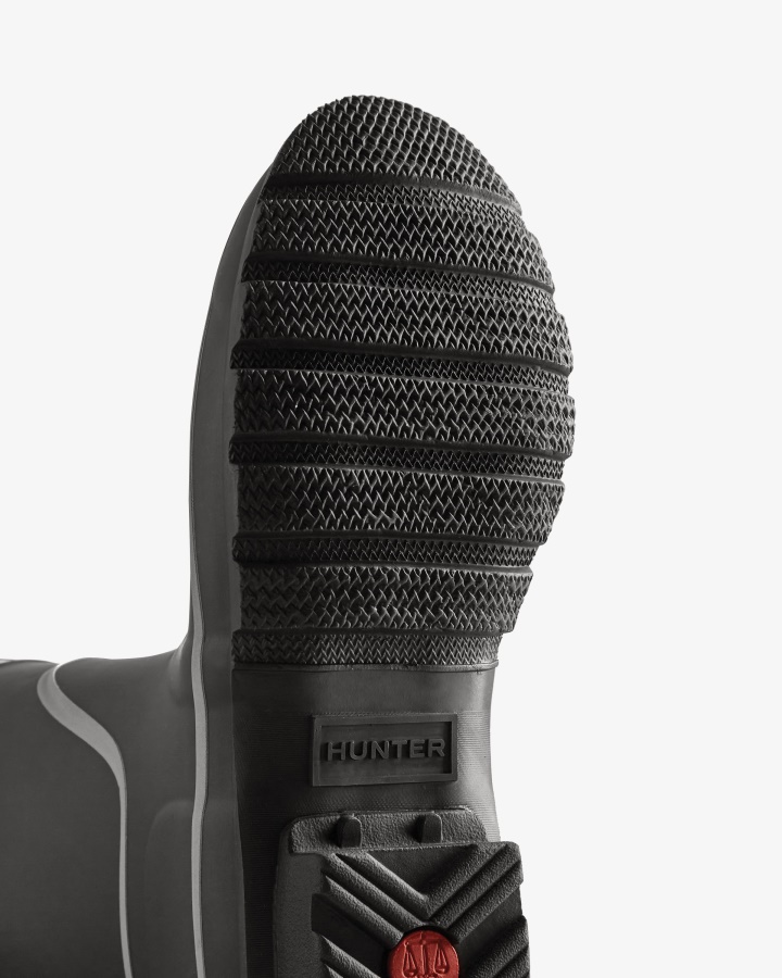 Hunter Botas De Agua Cortas Con Contorno Reflectante Para Mujer Negro