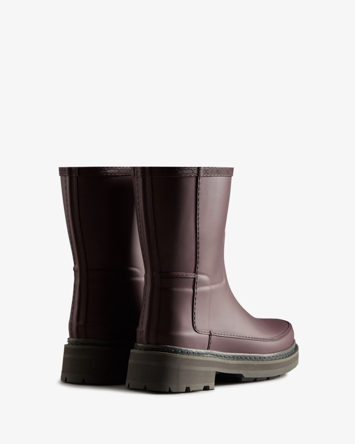 Hunter Botas De Agua Cortas Para Mujer Con Detalle De Puntadas Refinadas Castaño Corteza Marrón