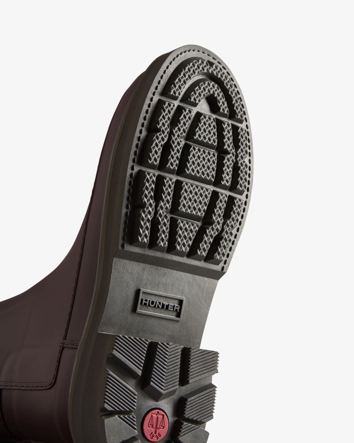 Hunter Botas De Agua Cortas Para Mujer Con Detalle De Puntadas Refinadas Castaño Corteza Marrón