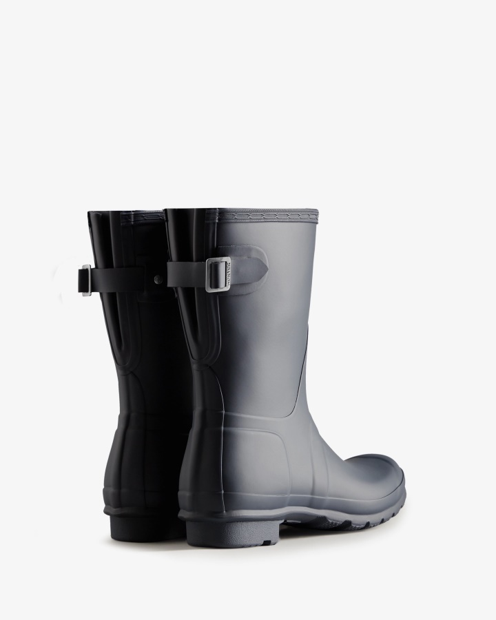 Hunter Botas De Agua Cortas Traseras Ajustables Para Mujer Azul Marino