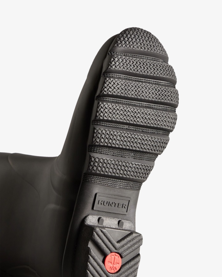 Hunter Botas De Agua Cortas Traseras Ajustables Para Mujer Negras