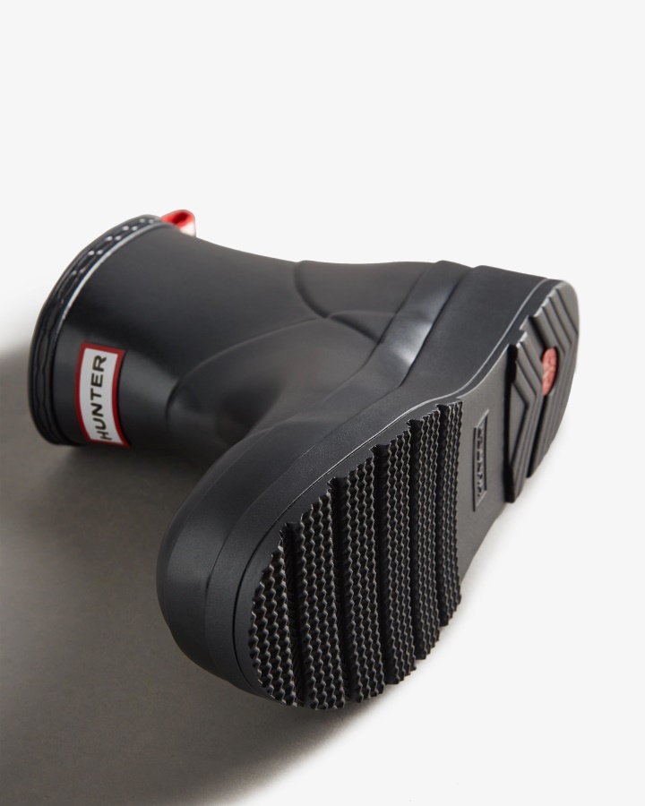 Hunter Botas De Agua Perladas Cortas Play Para Mujer Negras