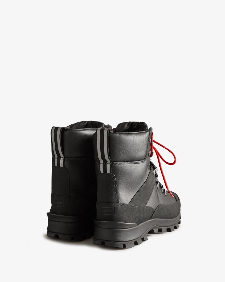 Hunter Botas De Comando De Cuero Con Aislamiento Para Hombre Negras