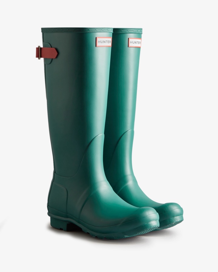 Hunter Botas De Lluvia Ajustables Con Espalda Alta Para Mujer Loch Awe Blue-Glenmore Rose