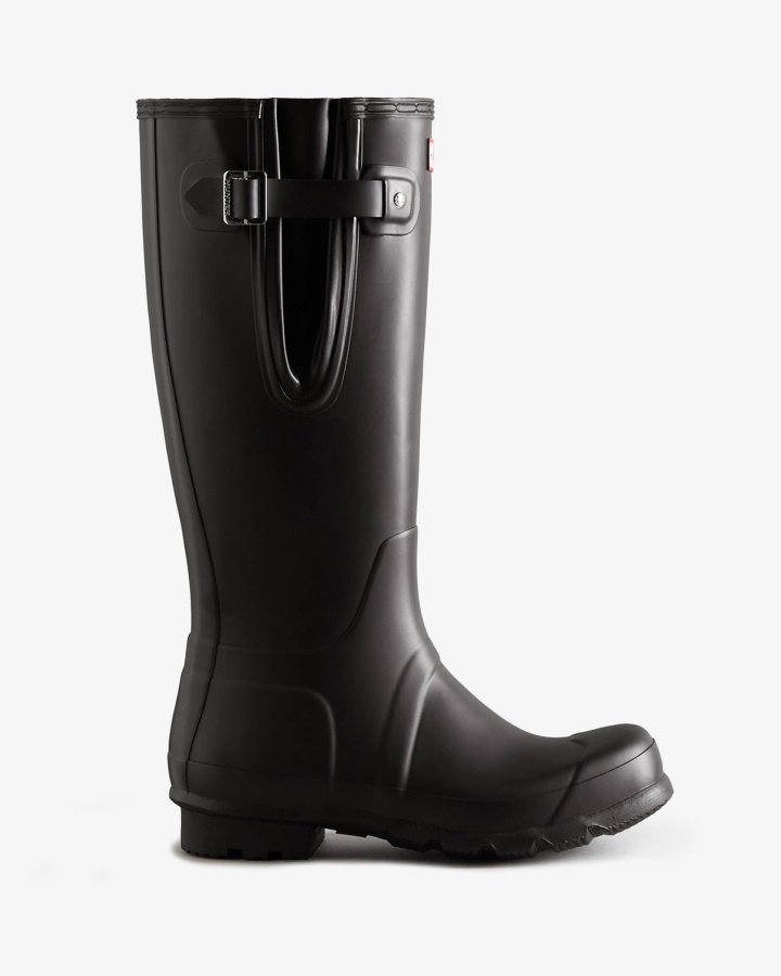 Hunter Botas De Lluvia Ajustables Laterales Altas Para Hombre Negras