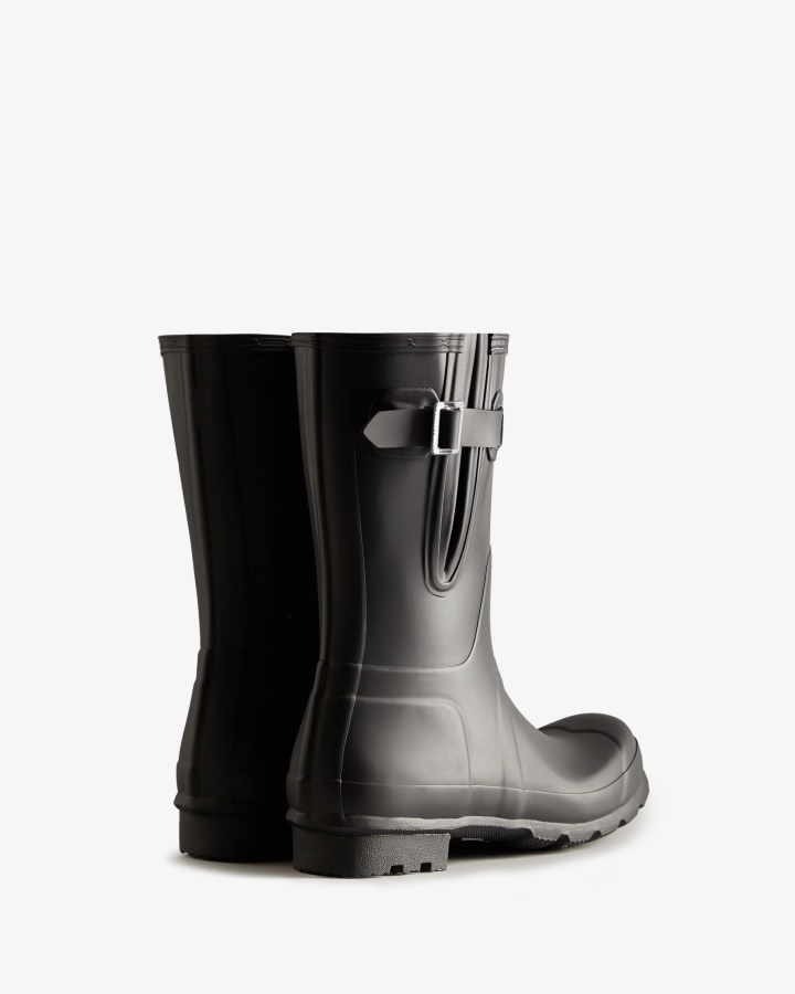 Hunter Botas De Lluvia Ajustables Laterales Cortas Para Hombre Negras