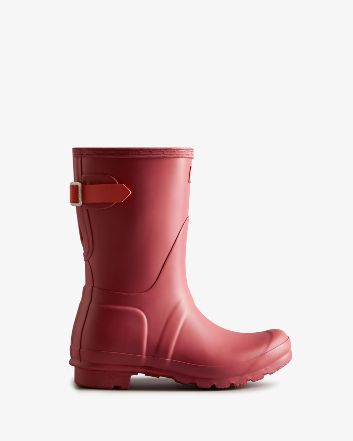 Hunter Botas De Lluvia Ajustables Traseras Cortas Para Mujer Glenmore Rose-sun-cup Orange