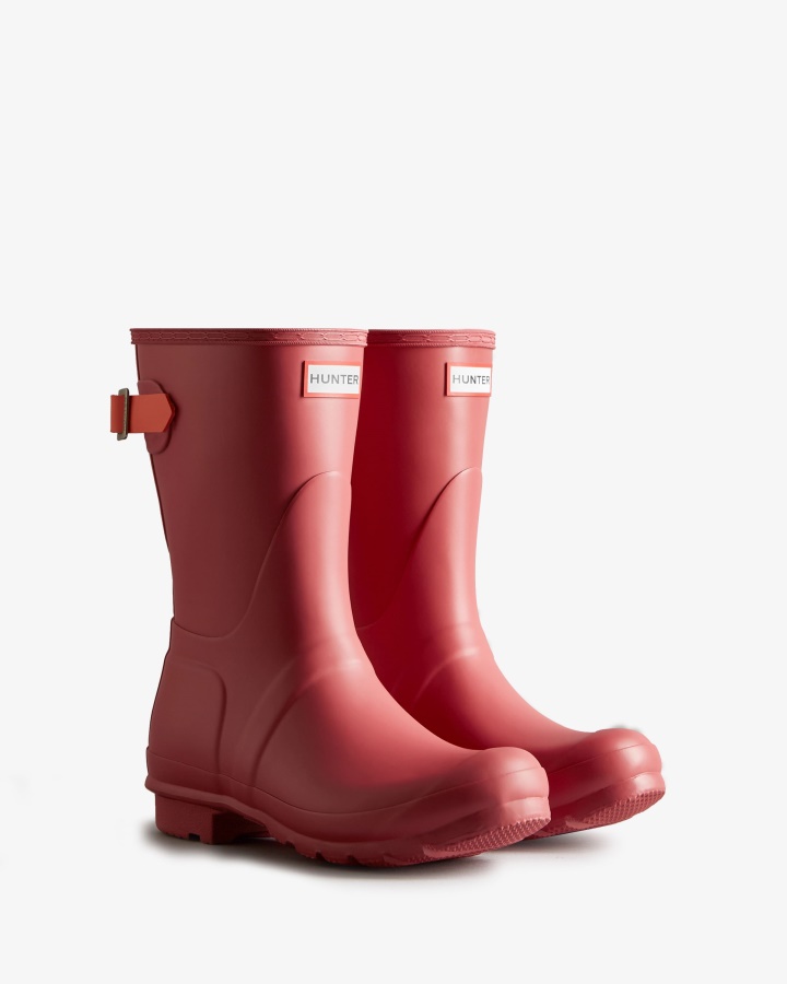Hunter Botas De Lluvia Ajustables Traseras Cortas Para Mujer Glenmore Rose-sun-cup Orange
