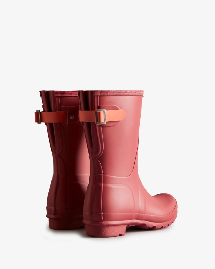 Hunter Botas De Lluvia Ajustables Traseras Cortas Para Mujer Glenmore Rose-sun-cup Orange