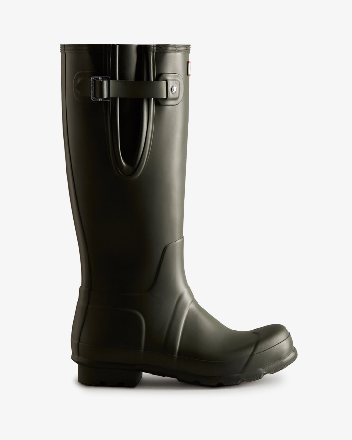 Hunter Botas De Lluvia Altas Ajustables En Los Lados Para Hombre Verde Oliva Oscuro