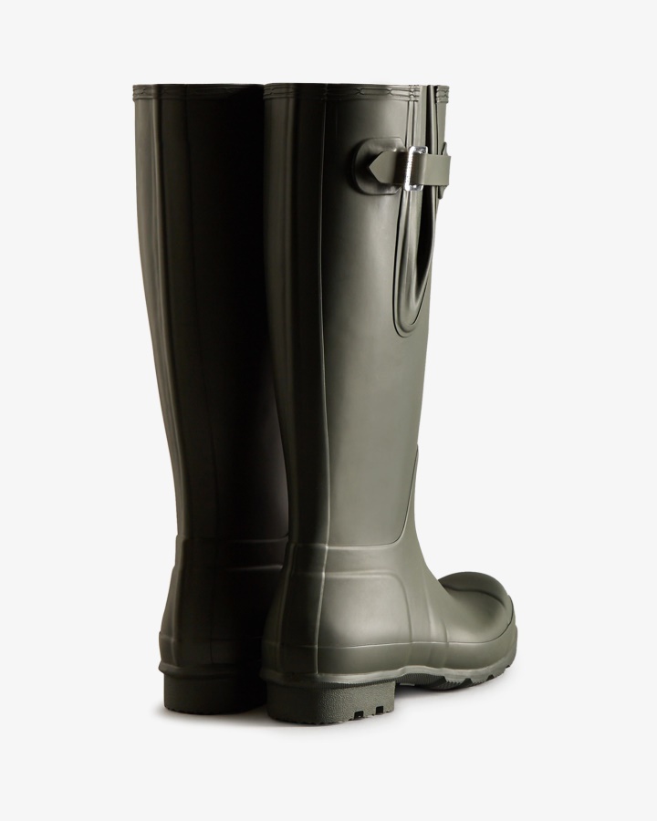 Hunter Botas De Lluvia Altas Ajustables En Los Lados Para Hombre Verde Oliva Oscuro