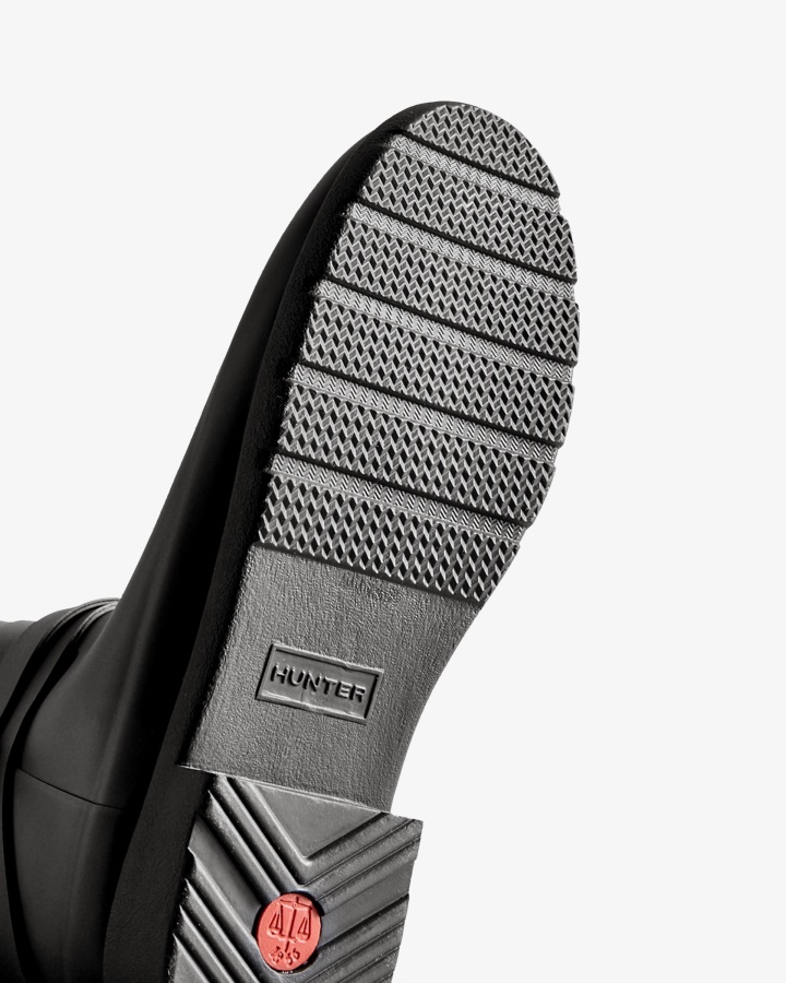 Hunter Botas De Lluvia Altas Ajustables Y Ajustadas Refinadas Para Mujer Negras